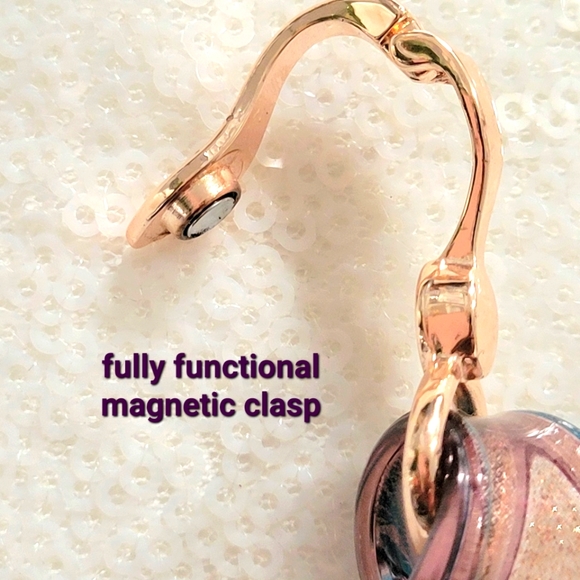 Wearable Art Lampwork Glass Enhancer Pendant with Magnetic Clasp - Picture 4 of 7